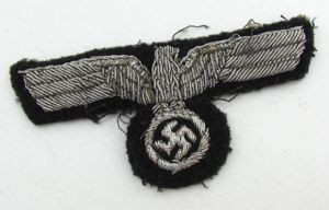 Wehrmacht (Heer) black Panzer officer bullion breast eagle
