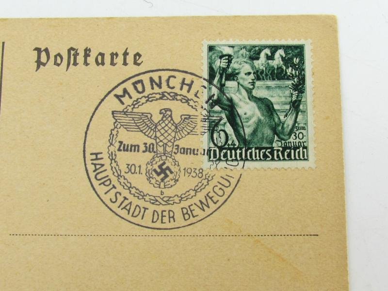 German Postcard München 30-01-1938 — image 3
