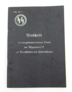 Extremely rare SS internal regulations booklet. ( 1938. nr 1 …