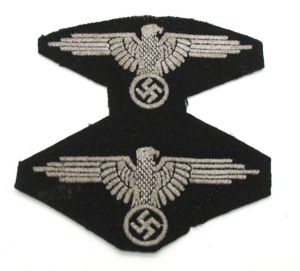 2x Waffen-SS Sleeve Eagles on a factory Sheet