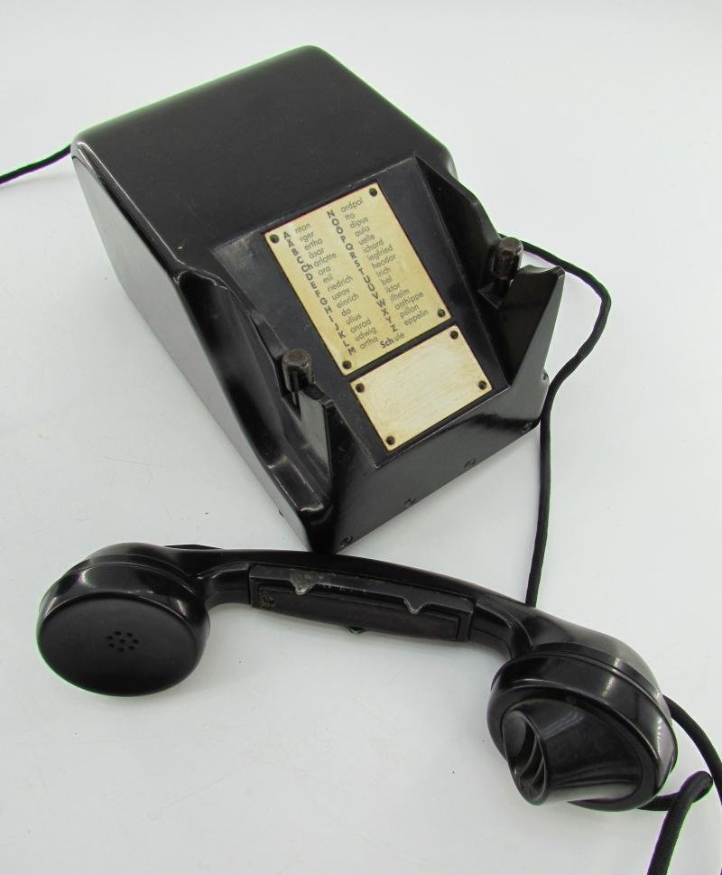 Wehrmacht Bakelite Desk telephone 38 with side box dated 1943 — image 10