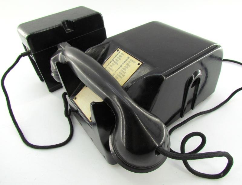 Wehrmacht Bakelite Desk telephone 38 with side box dated 1943 — image 15