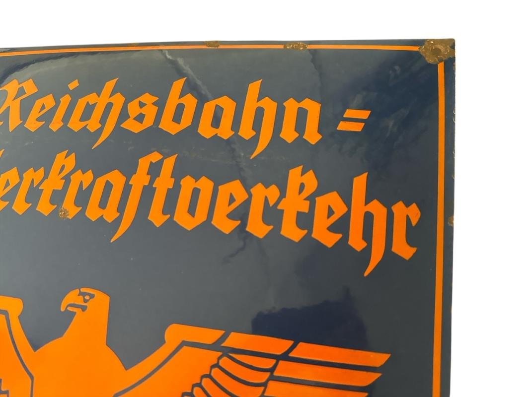 Enamel sign 'Deutsche Reichsbahn Motor Vehicle Goods Office' ( Reproduction ) — image 3
