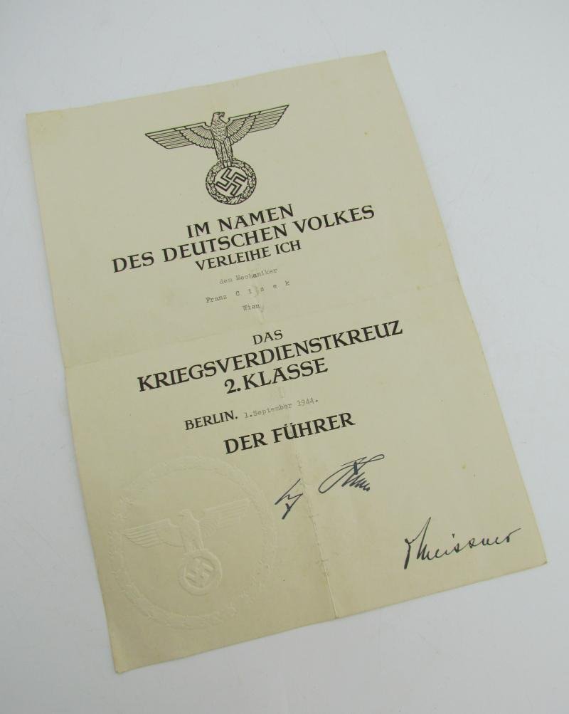 War Merit Cross 2nd Class Award Document — image 7