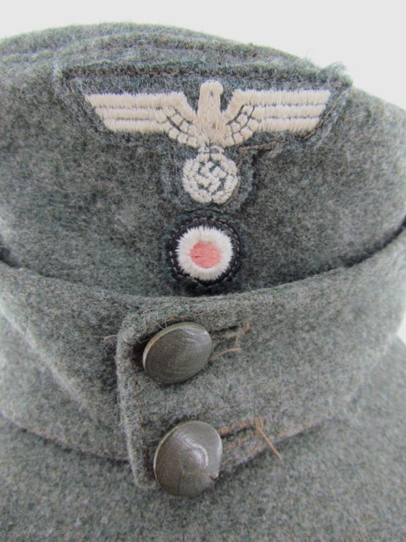Late war Italian made double button Heer M43 field cap — image 7