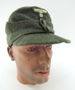 Late war Italian made double button Heer M43 field cap