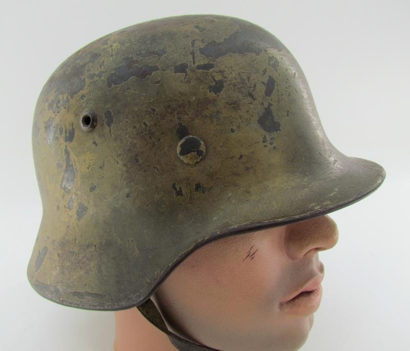 M35 Luftwaffe double decal 'Normandy' camouflage helmet SE64 — image 3
