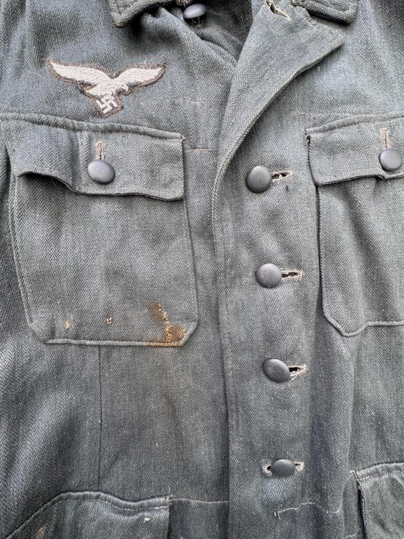Luftwaffe 'Drillich' (HBT) Green Field Blouse (Feldbluse) — image 4