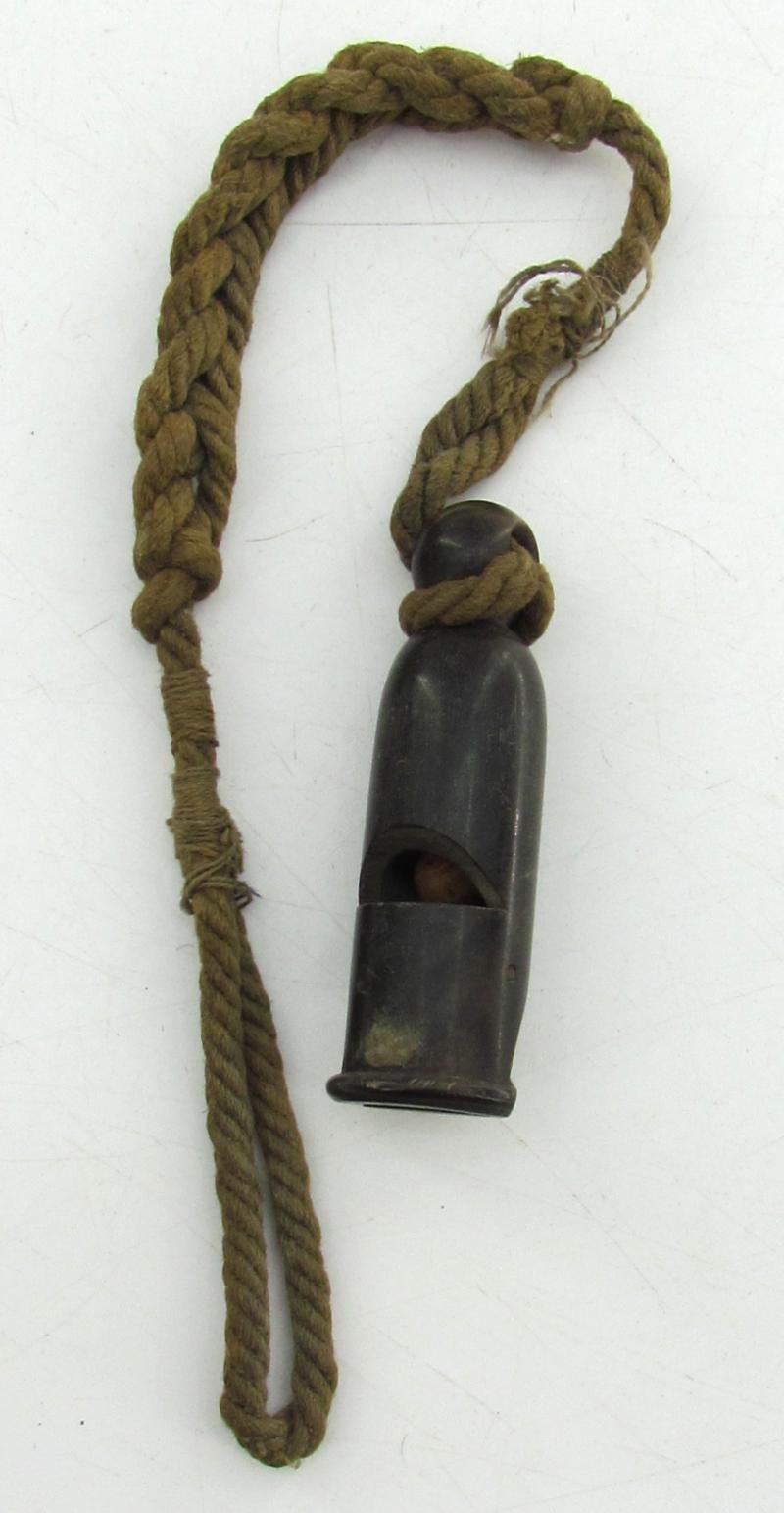 Wehrmacht issue signal whistle with lanyard — image 2