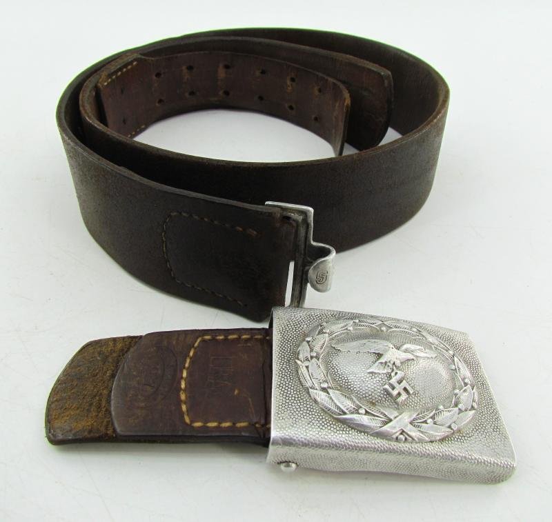 Luftwaffe Tabbed Alumium Belt Buckle ( 1937 LBA ) with Belt — image 17