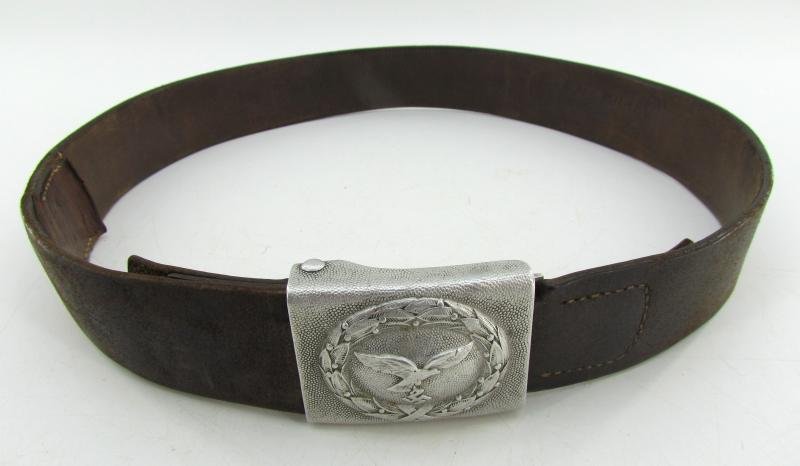 Luftwaffe Tabbed Alumium Belt Buckle ( 1937 LBA ) with Belt — image 18