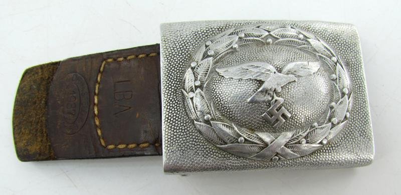 Luftwaffe Tabbed Alumium Belt Buckle ( 1937 LBA ) with Belt — image 4