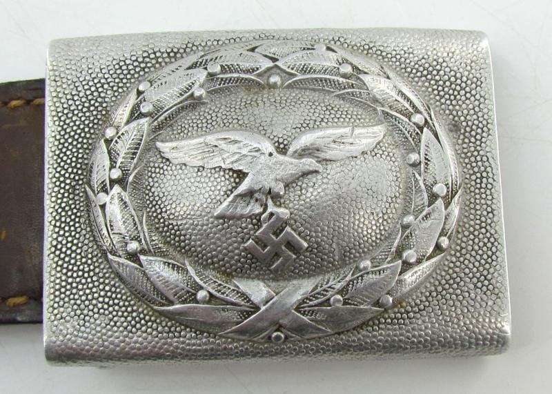 Luftwaffe Tabbed Alumium Belt Buckle ( 1937 LBA ) with Belt — image 5