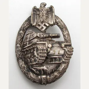 Panzer assault badge in silver 'small w' Wurster, Rare