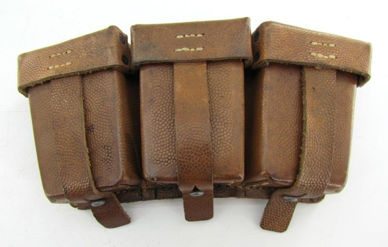 RARE matching set of brown leather K98 ammunition pouches — image 10