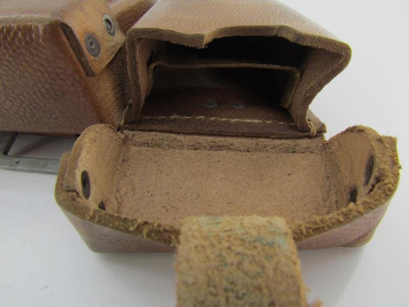 RARE matching set of brown leather K98 ammunition pouches — image 16