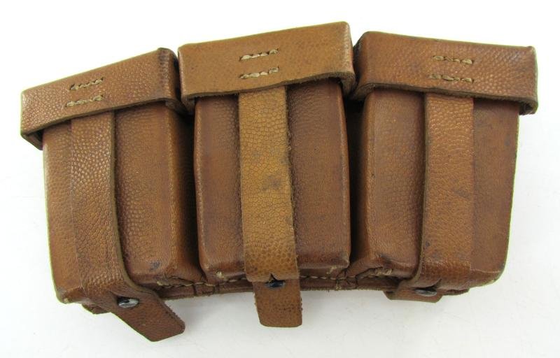 RARE matching set of brown leather K98 ammunition pouches — image 4