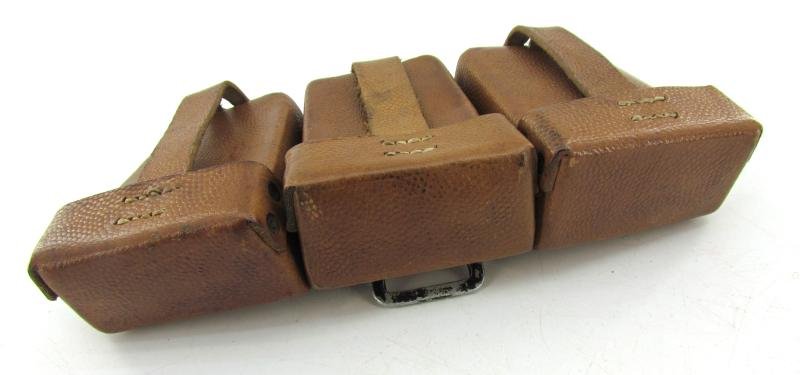 RARE matching set of brown leather K98 ammunition pouches — image 6