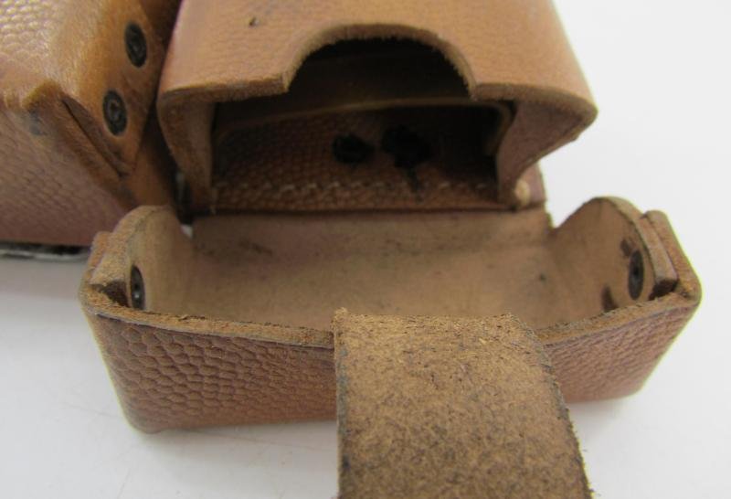 RARE matching set of brown leather K98 ammunition pouches — image 9