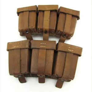 RARE matching set of brown leather K98 ammunition pouches