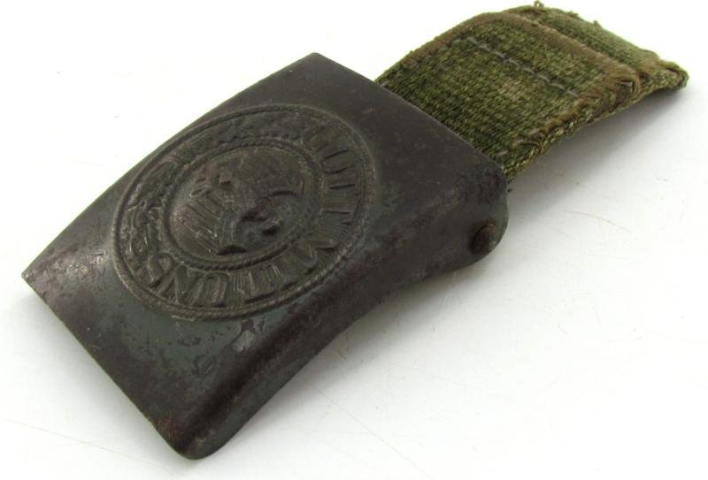 Wehrmacht (Heer) tropical 'Afrikakorps' steel belt buckle ( RS&S ) — image 11