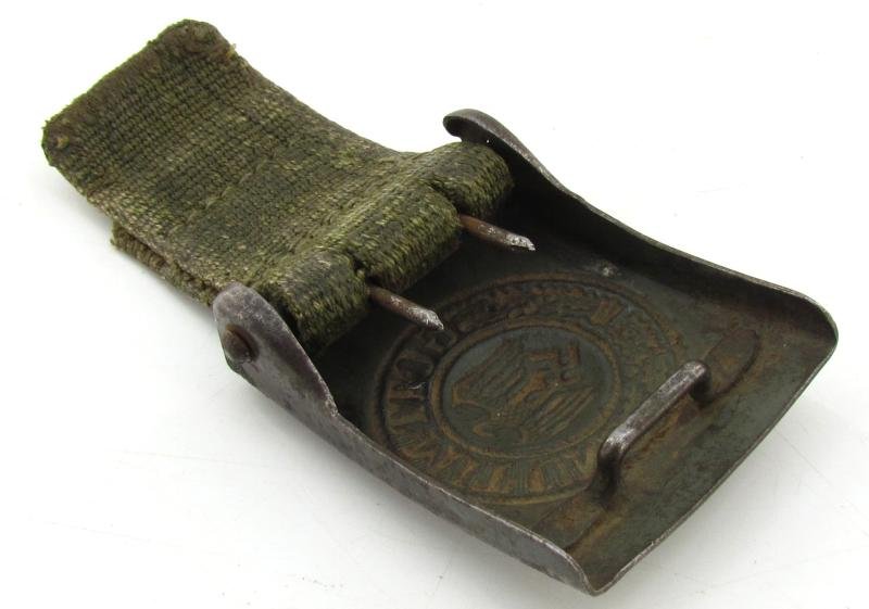 Wehrmacht (Heer) tropical 'Afrikakorps' steel belt buckle ( RS&S ) — image 8