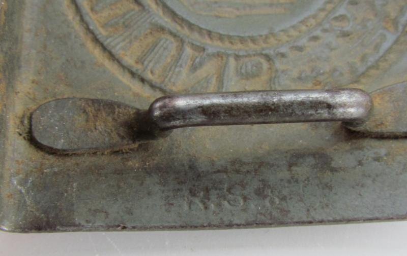 Wehrmacht (Heer) tropical 'Afrikakorps' steel belt buckle ( RS&S ) — image 9