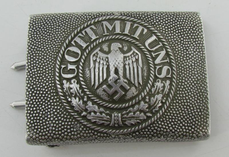 Wehrmacht (Heer) EM-NCO's Aluminum Belt Buckle ( RS&S ) — image 2