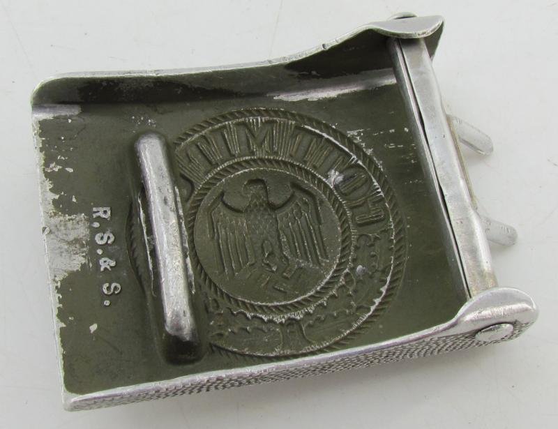 Wehrmacht (Heer) EM-NCO's Aluminum Belt Buckle ( RS&S ) — image 9