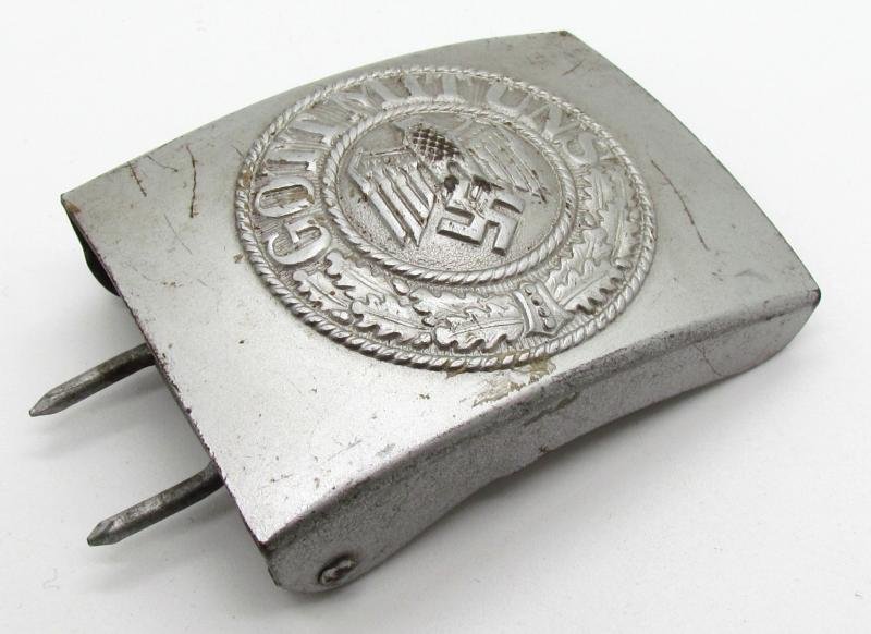 RARE Wehrmacht (Heer) steel belt buckle by Dr. Franke & Co 1942 in silver — image 2