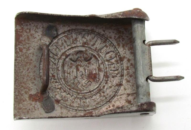 RARE Wehrmacht (Heer) steel belt buckle by Dr. Franke & Co 1942 in silver — image 4
