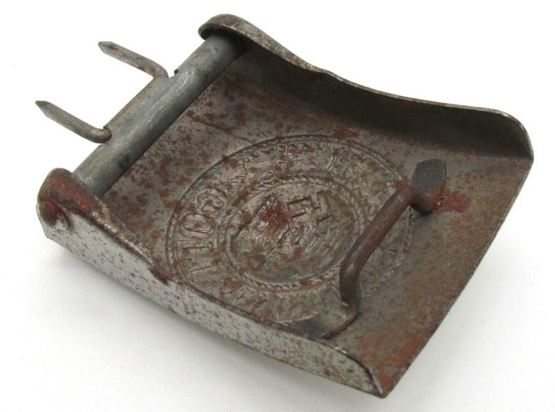 RARE Wehrmacht (Heer) steel belt buckle by Dr. Franke & Co 1942 in silver — image 5