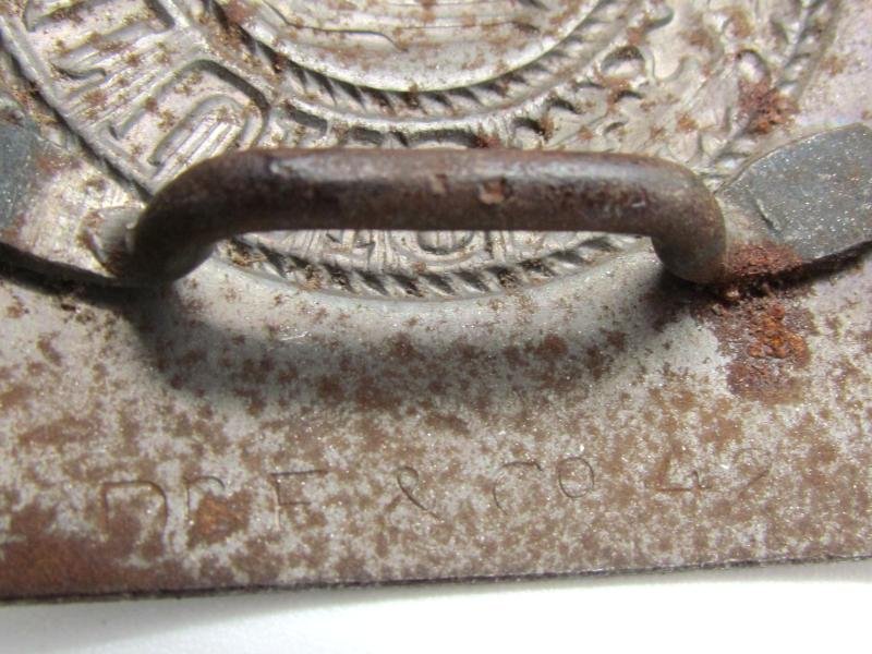 RARE Wehrmacht (Heer) steel belt buckle by Dr. Franke & Co 1942 in silver — image 7