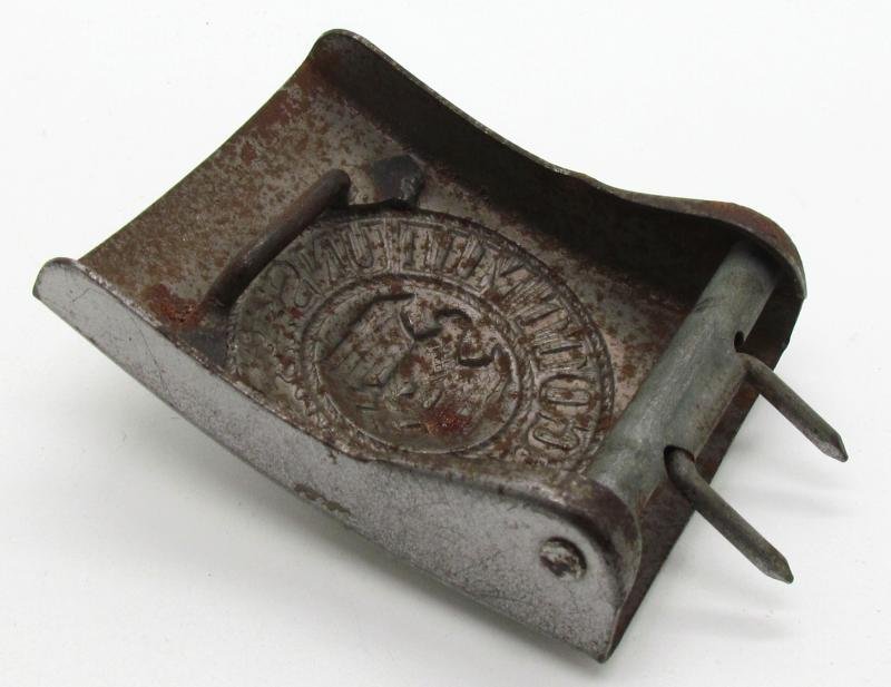 RARE Wehrmacht (Heer) steel belt buckle by Dr. Franke & Co 1942 in silver — image 8