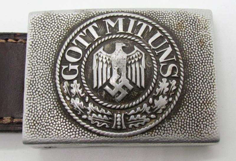 (Heer) EM/NCO's Aluminum Belt Buckle 'FLL' 1938 — image 3