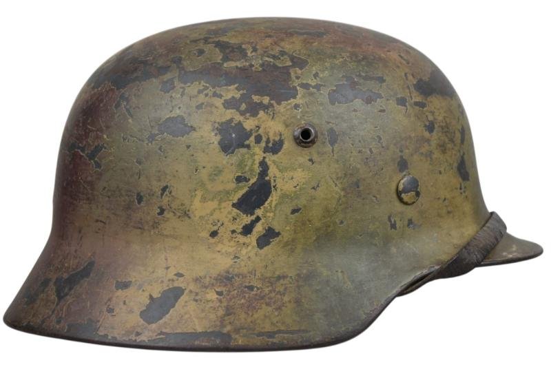 M35 Luftwaffe double decal 'Normandy' camouflage helmet SE64 — image 4