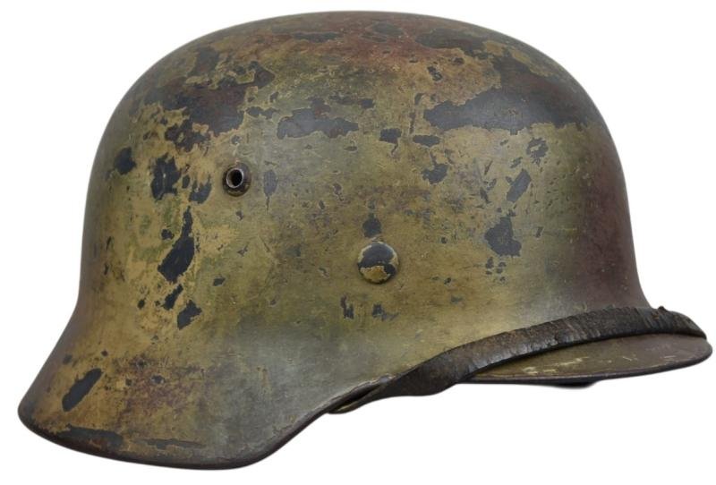 M35 Luftwaffe double decal 'Normandy' camouflage helmet SE64 — image 8