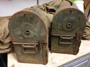 Quad Mount M45-M55 Thombstone ammo Drum.