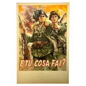Original WWII Italian R.S.I. recruitment postcard