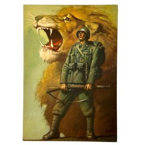 Original WWII Italian fascist propaganda postcard