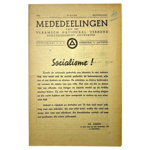Original WWII Flemish VNV local announcement booklet department Antwerpen