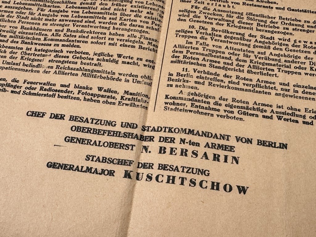 Original WWII Russian-German Battle of Berlin Nr. 1 announcement poster April 1945 — image 6