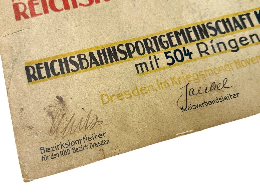 Original WWII German Reichskolonialbund 'Reichsbahn' shooting certificate — image 8