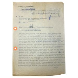 Original WWII German SS letter from Hanns Albin Rauter (signed) …