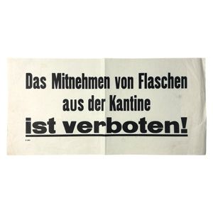 Original WWII German 'Kantine' poster in the Netherlands