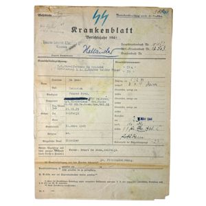 Original WWII Dutch SS Krankenblatt SS-Freiwilligen-Panzergrenadier Brigade 'Nederland' from a …