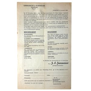 Original WWII Dutch SS 'Landwacht Nederland' document