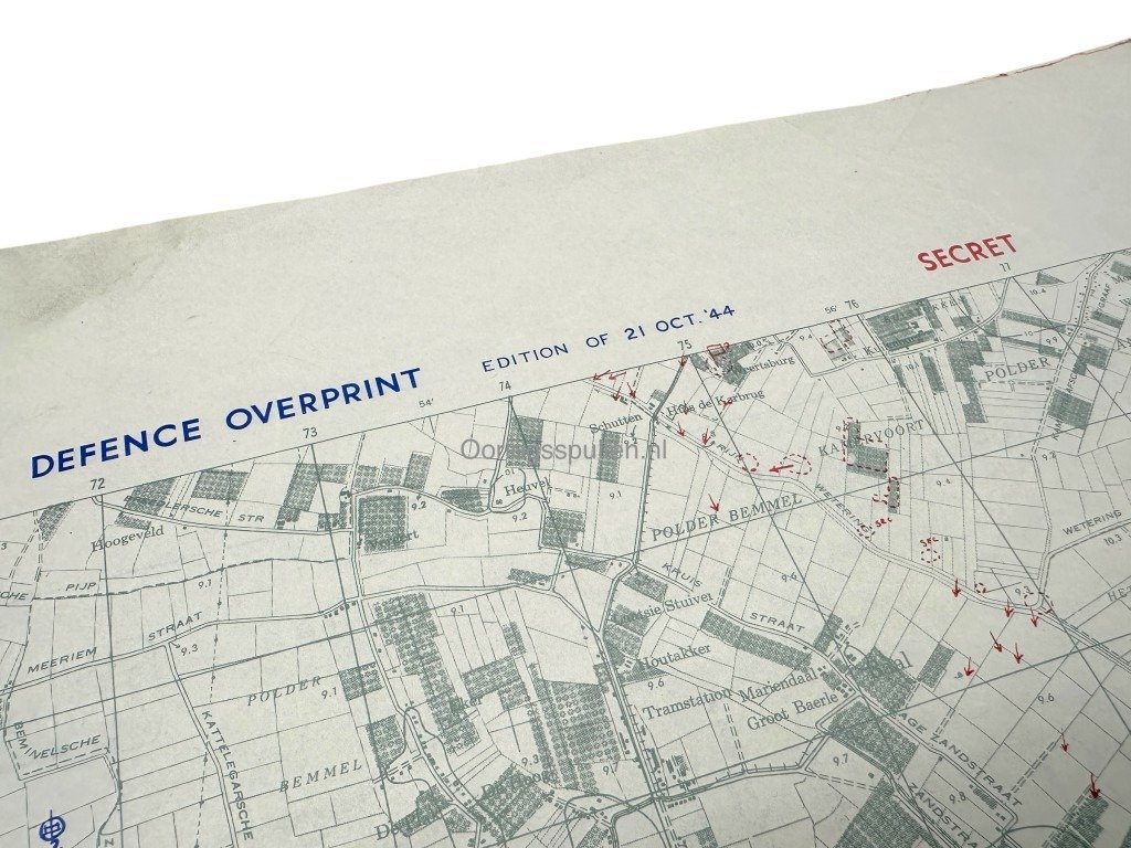 Original WWII Allied secret map of Nijmegen and surrounding villages – 21 October 1944 — image 3