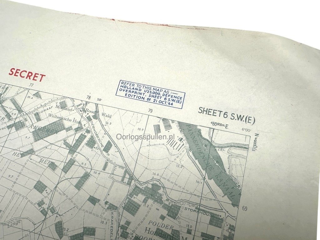 Original WWII Allied secret map of Nijmegen and surrounding villages – 21 October 1944 — image 4
