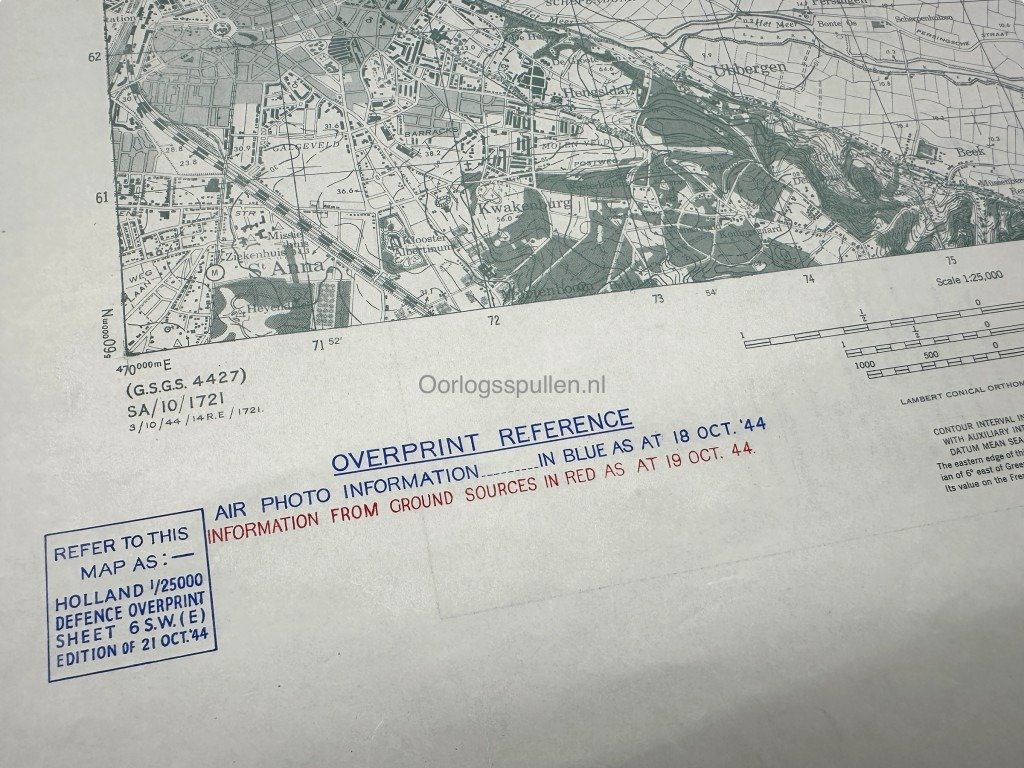 Original WWII Allied secret map of Nijmegen and surrounding villages – 21 October 1944 — image 8